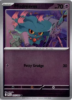 Misdreavus Reverse Holo ME02: Phantasmal Flames 035/094 Pokemon Card TCG - Image 1