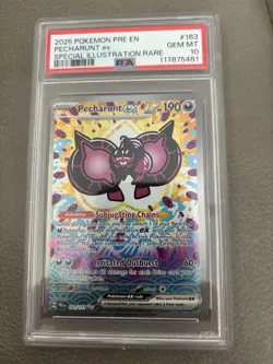 2025 Pokemon PRE EN Pecharunt EX 163 Special Illustration Rare PSA 10 GEM MT - Image 1