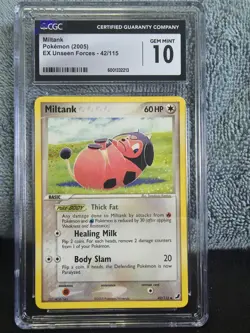CGC 10 Miltank EX Unseen Forces 42/115 Reverse Holo STAMPED Pokemon Card psa - Image 1