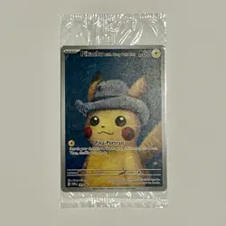 2023 Pokemon Black Star Promo Sealed Pikachu Van Gogh Grey Felt Hat SVP 085 Mint - Image 1