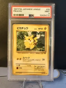 PSA 9 Pikachu 1997 JAPANESE JUNGLE Vintage Pokemon Card *potential re-grade* - Image 2