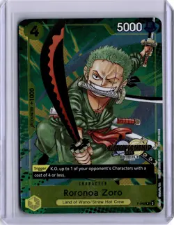 One Piece Roronoa Zoro Championship Event Pack 2024 CS Stamp English Promo P-042 - Image 1