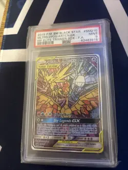 Pokemon Moltres Zapdos Articuno GX Hidden Fates Black Star Promo SM210 PSA 9 - Image 1