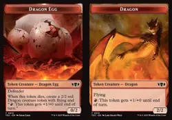 1x Dragon Egg // Dragon - Token NM Eng MTG - Commander Dragonstorm - Image 1