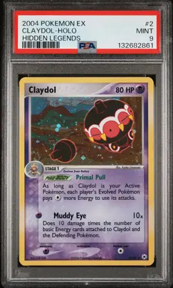 2004 POKEMON EX HIDDEN LEGENDS #2 CLAYDOL-HOLO PSA 9 - Image 1