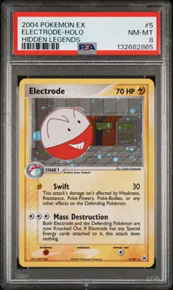 2004 POKEMON EX HIDDEN LEGENDS #5 ELECTRODE-HOLO PSA 8 - Image 1