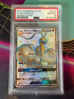 2019 Pokemon SM Hidden Fates Altaria GX Shiny Vault Rare #SV77/SV94 PSA 10 - Image 1