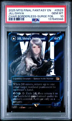 2025 MTG Final Fantasy Jill Shiva's Dominant Borderless Surge Foil 0523 PSA 10 - Image 1
