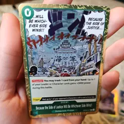 OP05-037 R Because the Side of Justice Will Be Whichever Side Wins!! One Piece - Image 1