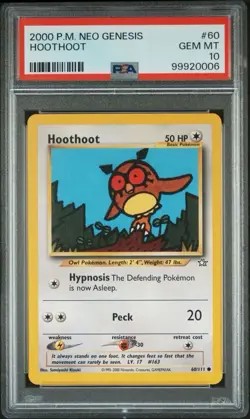 2000 Pokemon Neo Genesis # 60 Hoothoot PSA 10 Card GEM MINT! Trusted Seller! - Image 1