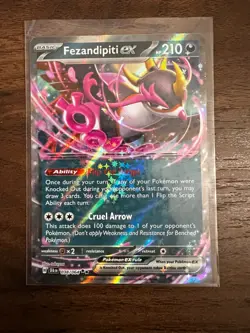 Pokemon TCG Fezandipiti EX 038/064 SV Shrouded Fable Double Rare Holo NM - Image 1