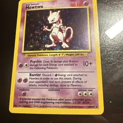 Pokemon TCG Mewtwo Base Set 10/102 Holo Unlimited Holo Rare - Lightly Played - Image 3