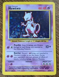 Pokemon TCG - Mewtwo 10/102 Base Set Holo Rare - LIGHTLY PLAYED - Image 1