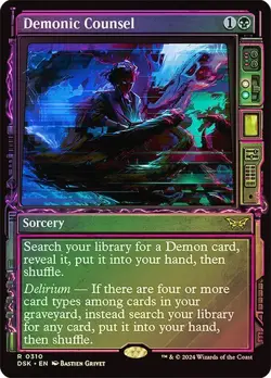 MTG Magic Demonic Counsel (Showcase) Foil - Duskmourn: House of Horror (DSK) - Image 1