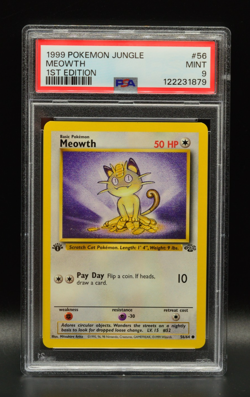 Meowth 1st Edition 1999 Pokemon Jungle #56 WOTC PSA 9 Newly Graded - Image 1
