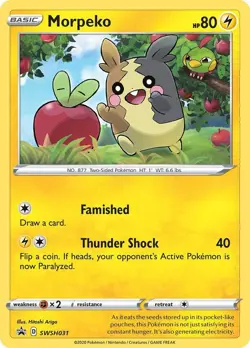 MORPEKO SWSH031 Sword&Shield Holo Black Star Promo Pokemon TCG Near Mint - Image 1