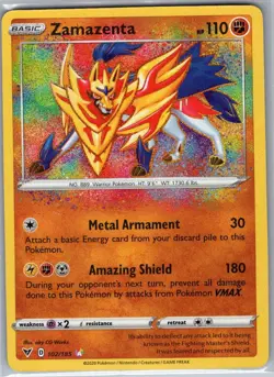 Zamazenta 102/185 SWSH04: Vivid Voltage - Pokemon Card - NM - Image 1