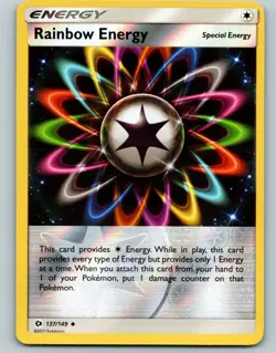 Pokemon Rainbow Energy Uncommon SM Base Set 137/149 NM - Image 1