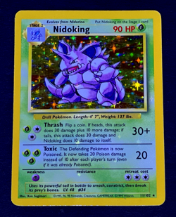 1999 Pokemon NIDOKING Base Set HOLO BLEED Misprint ERROR Card 11/102 Rare WotC - Image 1