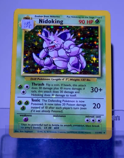 1999 Pokemon NIDOKING Base Set HOLO BLEED Misprint ERROR Card 11/102 Rare WotC - Image 2