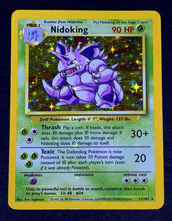 1999 Pokemon NIDOKING Base Set HOLO BLEED Misprint ERROR Card 11/102 Rare WotC - Image 3