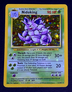 1999 Pokemon NIDOKING Base Set HOLO BLEED Misprint ERROR Card 11/102 Rare WotC - Image 4