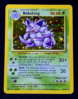 1999 Pokemon NIDOKING Base Set HOLO BLEED Misprint ERROR Card 11/102 Rare WotC - Image 5