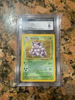 1999 Pokemon NIDOKING Base Set HOLO Foil Rare INK ERROR Misprint Card 11/102 EX+ - Image 1