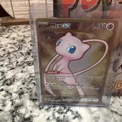 Pokemon TCG Gold Mew EX Scarlet & Violet 151 Card 205/165 Mew Metal - Image 1