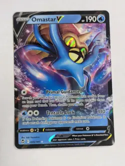 Omastar V - 035/195 - Pokemon Silver Tempest Sword & Shield Ultra Rare Card NM - Image 1
