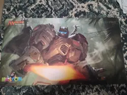 Magic The Gathering Mat Grim Lock Dino Bot Double Sided Signed. - Image 2