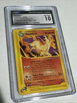 CGC 10 GEM MINT Rapidash #51 WOTC Black Star Promo "Pokemon Center NY" - Image 1