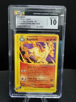 CGC 10 GEM MINT Rapidash 2002 Black Star Promo 51 Pokemon TCG POKEMON CENTER NY - Image 1