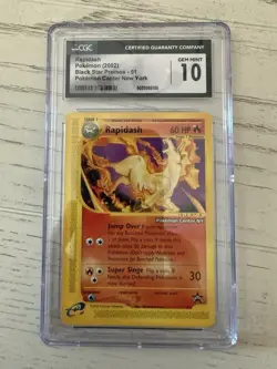 CGC 10 GEM MINT Rapidash #51 WOTC Black Star Promo "Pokemon Center NY" - Image 1