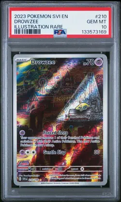 2023 POKEMON SVI EN-SCARLET & VIOLET ILLUSTRATION RARE #210 DROWZEE PSA 10 - Image 1