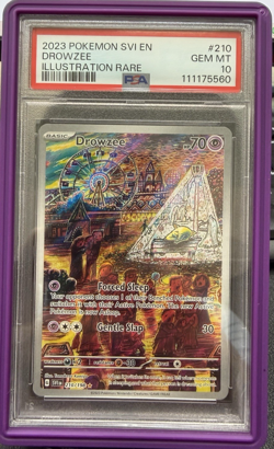 2023 POKEMON SVI EN-SCARLET & VIOLET ILLUSTRATION RARE #210 DROWZEE PSA 10 - Image 1