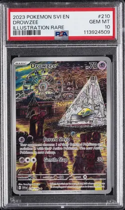 2023 POKEMON SVI EN-SCARLET & VIOLET ILLUSTRATION RARE #210 DROWZEE PSA 10 - Image 1
