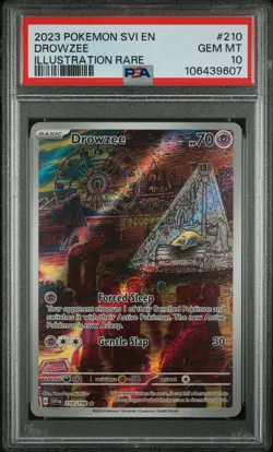 2023 POKEMON SVI EN-SCARLET & VIOLET ILLUSTRATION RARE #210 DROWZEE PSA 10 - Image 1