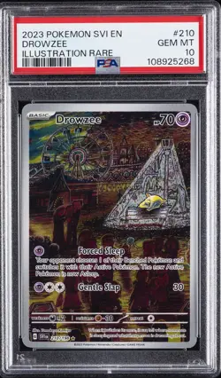 2023 POKEMON SVI EN-SCARLET & VIOLET ILLUSTRATION RARE #210 DROWZEE PSA 10 - Image 1
