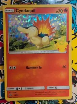 Pokemon TCG Cyndaquil McDonald's Promo Card 10/25 Regular Promo - Image 1
