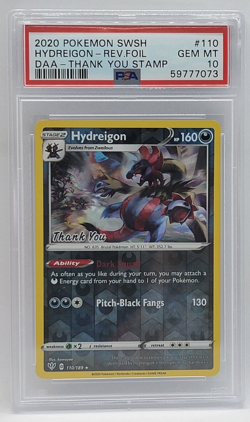 2020 Pokemon Darkness Ablaze #110 Thank You Stamp - PSA GEM MINT 10 - HYDREIGON - Image 1