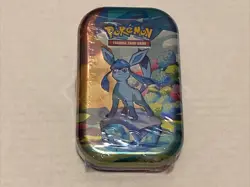 Pokemon TCG Prismatic Evolutions Mini Tin Glaceon Art 2 Booster Packs New Sealed - Image 1