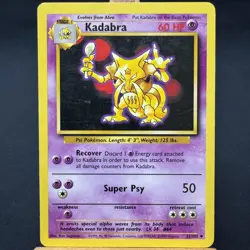 Kadabra - 32/102 - Base Set - Unlimited - Uncommon - Pokemon TCG - WOTC - Played - Image 1