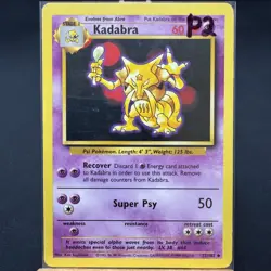 Kadabra - 32/102 - Base Set - Unlimited - Uncommon - Pokemon TCG - WOTC - Played - Image 3