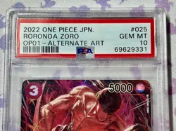 Roronoa Zoro OP01-025 PSA 10 Alternate Art Romance Dawn One Piece Card - Image 2