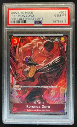 2022 One Piece Romance Dawn Roronoa Zoro Alternate Art #OP01-025 PSA 10 - Image 1