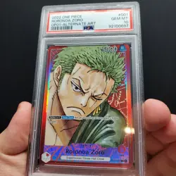 PSA 10 Roronoa Zoro Alternate Art AAL Romance Dawn OP01 #001 One Piece English - Image 2