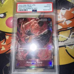 2022 ONE PIECE OP01-ROMANCE DAWN ALTERNATE ART #025 RORONOA ZORO PSA 10 - Image 1