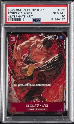 2022 ONE PIECE JPN OP01-ROMANCE DAWN ALTERNATE ART #025 RORONOA ZORO PSA 10 - Image 1