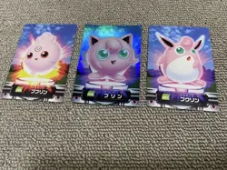 ZUKAN Carddass Igglybuff Jigglypuff Wigglytuff Pokemon Card Japanese - Image 1